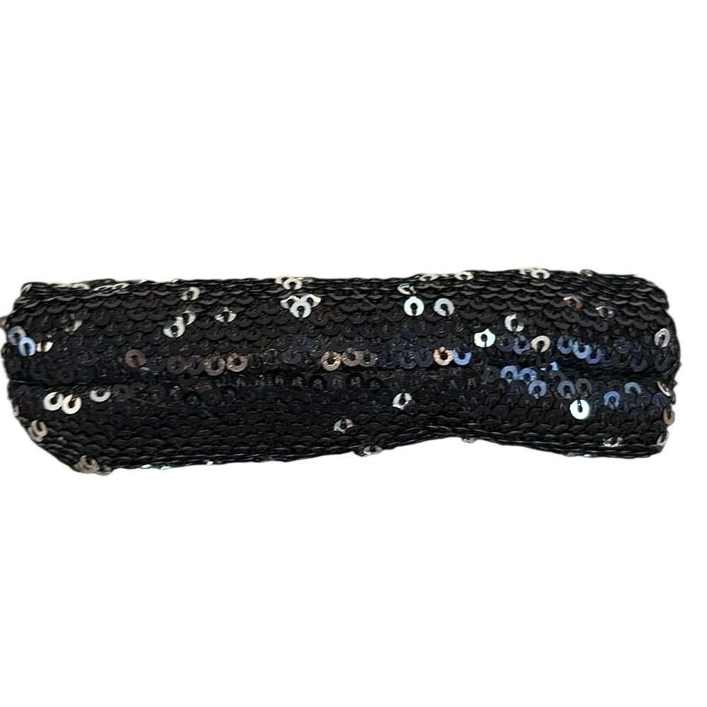 Victoria's Secret Black Sequin Coin Purse Kiss Lock  Silvertone Hardware - Picture 6 of 6